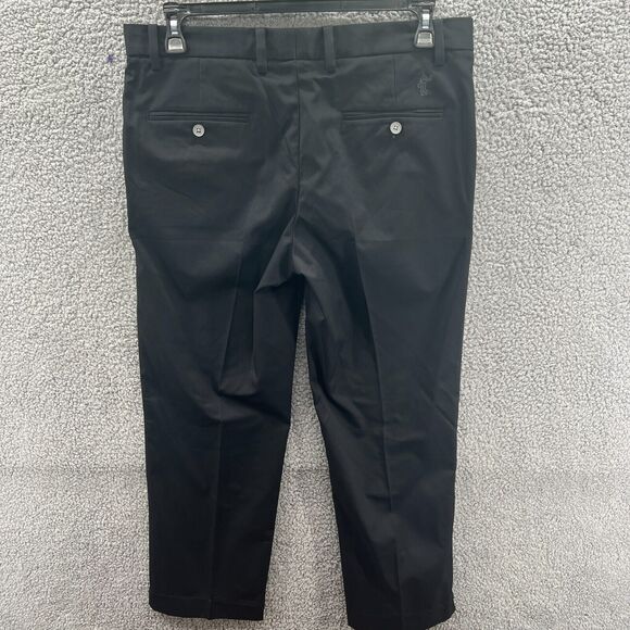 MEN’S ASHWORTH GOLF FLAT FRONT TROUSER PANT, SIZE 34x32, Black - Picture 7 of 13
